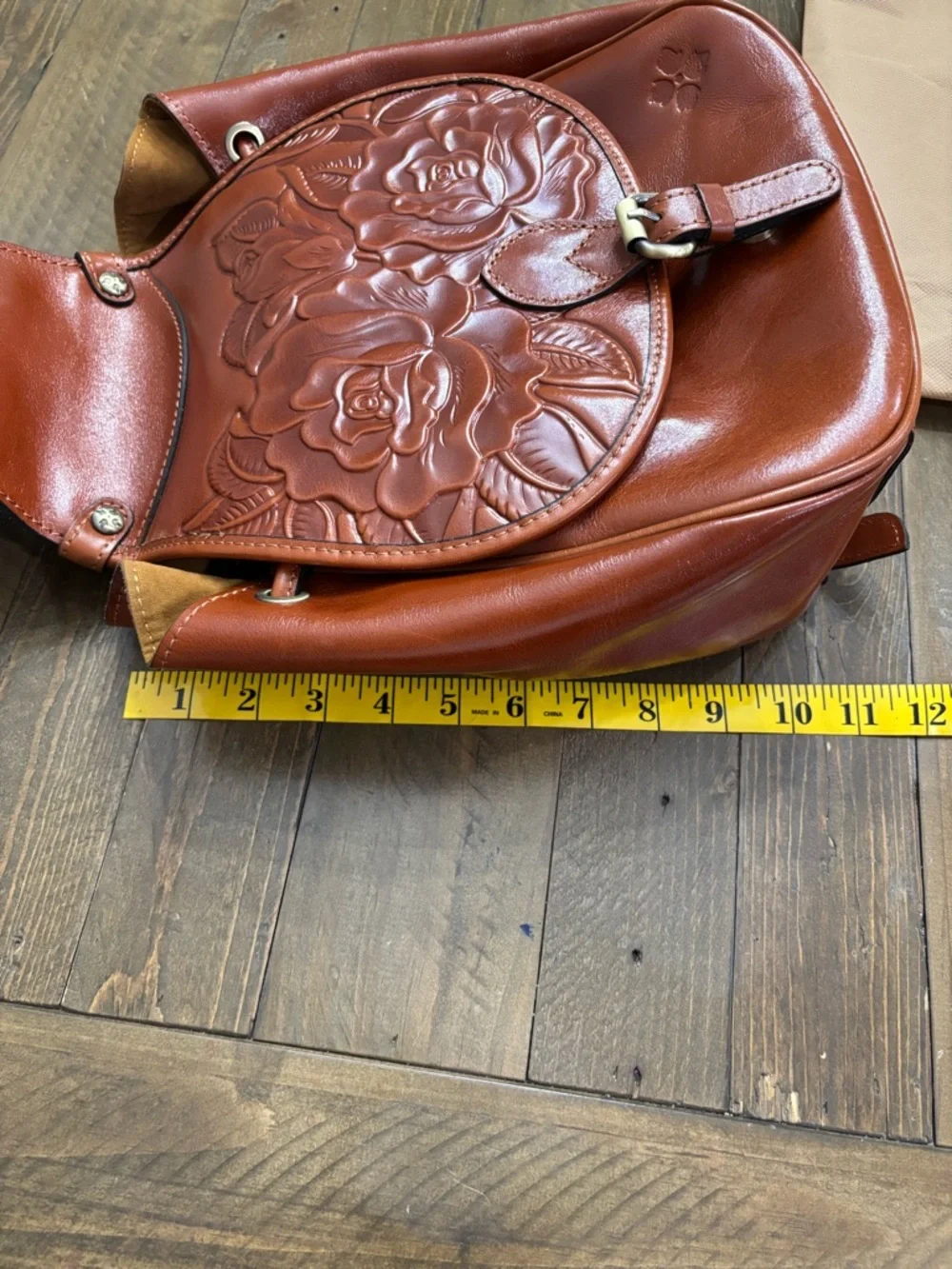 Patricia Nash Itala Saddle Sling Bag with Rose Tooling Design